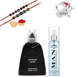 Menjewell Rakhi Gift Pack For Brother With Perfume | RakshaBandhan Gift Set | Long Lasting Luxury Scent (2 Rakhi,2 Perfume)-image-43