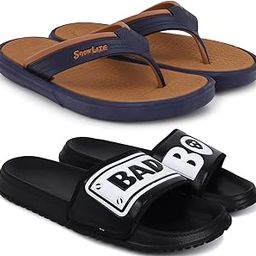 Combo Pack of 2 Slipper/Flip Flops/Slides/Clogs/Sandals for Men (V-121 Vs Badboy, Big Star)-image-71