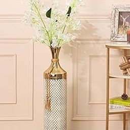 HEAVEN HOME'S BY V DECORE Decorative Metal Flower Vase for Home Decoration | Iron Vase for Living Room, Bedroom, Entrance | Contemporary Centerpiece Vase for Artificial or Fresh Flowers-image-3