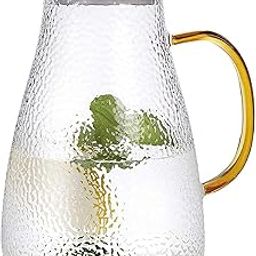 Signora Ware 1.8 Litres Elizabeth Frosted Borosilicate Glass Jug With Steel Lid | Big Water Pitcher With Strong Handle For Water Juice Ice-Tea Milk (1800Ml, Set Of 1, Transparent | Bpa Free)-2