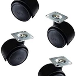 Caneuf Heavy Duty Castor Wheels with Polypropylene Plastic Twin Wheels – 180kg Load Capacity, 360° Rotation, Set of 4, Black for Furniture & Coolers-21