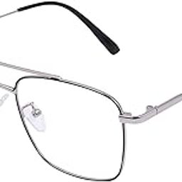 Dervin Blue Light Blocking Blue Cut Zero Power anti-glare Retro Square Eyeglasses, Frame for Eye Protection from UV by Computer/Tablet/Laptop/Mobile-image-0