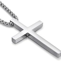 Fashion Necklaces Silver Black Gold Prayer Cross Pendant Chain for Men Women Stainless Steel Necklace-image-45