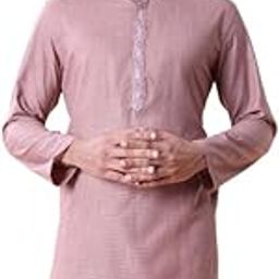 Men's 100% Cotton Kurta | Solid Color Straight Fit Long Kurta with Mandarin Collar & Button Placket | Festive & Ethnic Wear for Men-image-6
