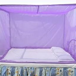 100% Cotton Mesh Midnight Mosquito Net Bed Canopy, Purple (4 x 7)-picture-28