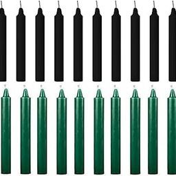 Kigs Enterprise Pack of 20 Pcs 5 Inch 14mm 10 Pcs Black 10 Pcs Green Taper Candles, Spelll Candles, Household Candles (10 Pcs Black, 10 Pcs Green) (5 Inch 14mm)-image-24
