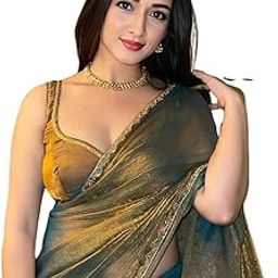 Women's Soft Fandy Silk Zimmy Choo Saree With Lace Boarder With Unstitched Blouse Piece, Chhaava-picture-21