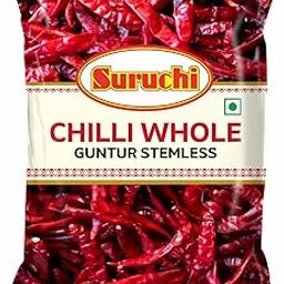 Suruchi Whole Guntur Chilli - 100g (Stemless) | Whole Dry Red Chilies | Spicy & Aromatic Sabut Lal Mirch | Ideal for Tadka, Curries & Spice Blends | 100% Natural (Pack of 1)-image-34