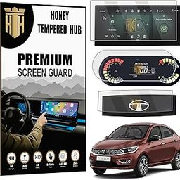 HONEY TEMPERED HUB (3 PACK) Screen Guard For ( TATA TIGOR 2025 ) XZ+ ,XZ+ TECH LUX / 10.25 Inch Infotainment (Thin Bezels) + Steering + Instrument Cluster Protector / Anti Scratch /TataTigor Car Digital Display Accessories [Not Tempered Glass]-image-46