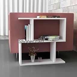 HINDON MODERN WOODEN SIDE TABLE/END TABLE for Bedroom, Living Room Storage Shelf Organizer, 3 Tier Cube Bookshelf, White-19