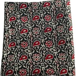 RajYuwati® 3 mtr Pure Cotton Jaipuri Printed Fabric Material 3 Meter for Women's Girls Clothing,Decorative Cloth, Furnishing, Curtains, Cushions &Craft Black Multipurpose Running Fabric-image-37