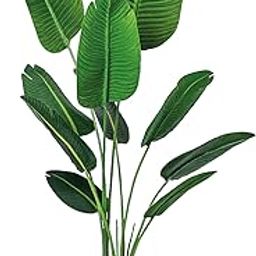 One 5 foot Artificial Silk Bird of Paradise Palm Tree Potted Plant-29