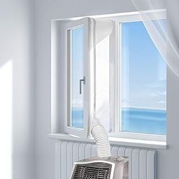 HOOMEE 500CM Universal Window Seal for Portable Air Conditioner and Tumble Dryer – Works with Every Mobile Air-Conditioning Unit, Easy to Install - Air Exchange Guards with Zip and Hook Tape-image-40