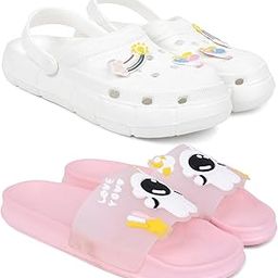 Combo Pack of 2 Slipper/Flip Flops/Slides/Clogs/Sandals with Adjustable Back Strap for Women (WCL-Ranbo,Tra-Space)-image-64