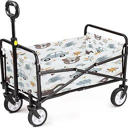 Collapsible Wagon Bohemian Seamless with Cute Baby Elements for Bedroom Kids and Baby t Adjustable Portable Utility Folding Cart with Wheels Outdoor Garden Shopping Camping Heavy Duty Grocery Wagon-image-92