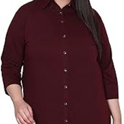 Women's Cotton Plus Size Office Wear Longline Solid Casual Shirt-image-17