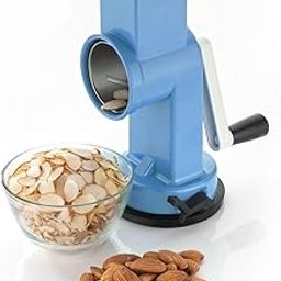 Leavens Dry Fruit Cutter with Handle, Slicer, Grater, Grinder with 2 Blades for Slicing and Grinding for Almonds, Cashews etc. (Stainless Steel, ABS Plastic, 1 Slicer Blade and 1 Grater Blade)-21