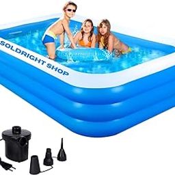 SOLDRIGHT SHOP 7 feet Inflatable Swimming Pool | Durable 3 Layer Quick PVC Pool for Kids & Adults, Backyard Fun | Easy Setup & Maintenance | (210*150*60 Cm / 82.67" X 59" X 23.6") - (Blue) (7-Feet)-picture-8