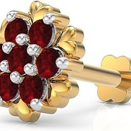 925 Sterling Silver 18K Gold Plated Heartfelt Brilliance Screw Nose Pin for Women and Girls | With Certificate of Authenticity and 925 Stamp-19