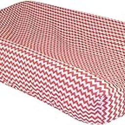 Trend Lab White Chevron Print Changing Pad Cover, Coral Pink-image-1