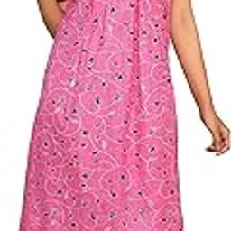 Women Cotton Printed Maxi Gown with Side Pocket | Nighty Night Dress Gown for Women, Size: L & XL-image-33