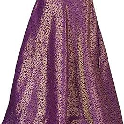 Women's Polyester Maxi Benaras Brocade Readymade Long Skirt Lehenga Ghagra-19