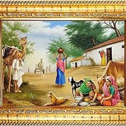 Hawai Village Scene Photo with Engineered Wood Wall Hanging Home Decor Photo Frame, 8.5x7inch SFDI290GLDFRM-image-70