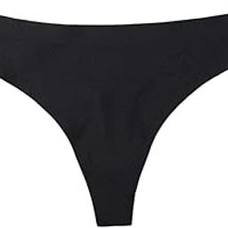 Women Ice Silk G-String Briefs Panties Seamless Thongs Underwear Lingerie (26-32waist) (Black)-image-90