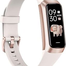 Fitness Tracker with Heart Rate, Calorie Tracking, Sleep Tracking, Activity Tracker Watch with 1.1" AMOLED Screen, Waterproof Fitness Watch Step Counter for Android iPhones Men Women, Beige-21