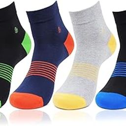 Mens cotton Ankle length Multicolour 4 Pairs Bold socks_BRO9052-PO4-image-16