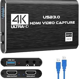 Etzin Game Capture Cards Audio Video Capture Cards 1080P HDMI to USB Record to DSLR Camcorder Action Cam,Computer for Gaming, Streaming, Teaching, Video Conference (with HDMI Output) EPL-795HVC-23
