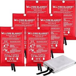 Fire Blanket for Home and Kitchen - 6 pack Fiberglass Reusable Fire Blankets Suppression Emergency Prepared for School Fireplace Grill Car Office Garage Welding Warehouse Safety Hero 3.3ft x 3.3ft-image-45
