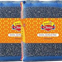 Magic Cleen Wool Scrub Pad - Multicolor (3 PCS Pack, 2 Pack Total 6 PCS)-picture-24