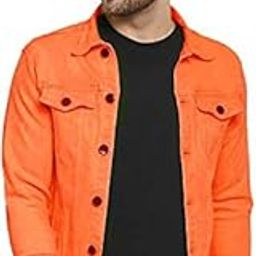 Men's Slim Fit Orange Jacket,Casual Denim Jacket-image-42