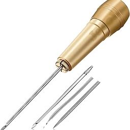 Jasol 3-Piece Canvas Leather Sewing Awl Needle Set with Copper Handles and Metal Needles for Leather Crafting, Shoe Repair-picture-11