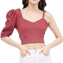 Casual Women's Solid Polyester V Neck Top Light Red-image-52