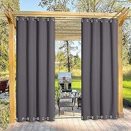 Duronet - Waterproof & Sun Blockage Top & Bottom Grommet Curtainse Outdoor Curtains (Grey, 4.5 X 7.5 Feet, Polyester), Pack Of 2-image-117