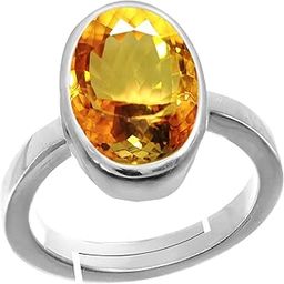 15.25 Ratti 14.50 Carat Citrine Ring Sunela Certified Natural Original Oval Cut Precious Gemstone Citrine Silver Plated Adjustable Ring Size 16-52-picture-23
