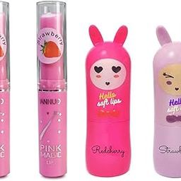 Pink Magic and Shea Lip Balm Super Soft Fruit Flavor Lip Balms for Dry Lips (Pack of 4)-image-2