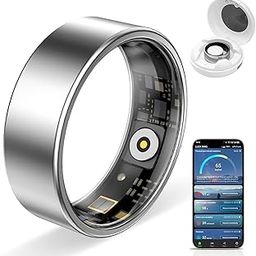 Govllfoz Smart Ring Pro, Fitness Tracker with Heart Rate, Blood Pressure, Stress, Sleep Tracking, Step Tracking, 10ATM Waterproof, Smart Ring for iPhone and Android (Silver 2.0, 9)-picture-25