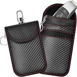Double-Layer Carbon Fiber Car Key Signal Blocker Pouch Faraday RFID Bag Anti-Theft Privacy Protection Keyless Access Key Bag-42