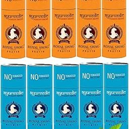 ROYAL SWAG Ayurvedic & Herbal Cigarette, Combo Pack of Frutta and Mint Flavour Smoke (25 Stick Each) Nicotine Free & Tobacco Free Cigarettes Helps in Quit Smoking - (Pack Of 50 Sticks)-image-29