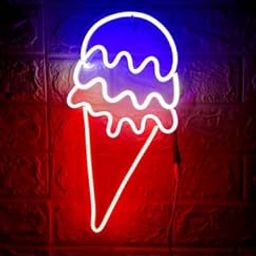 SG PRINT ICE Cream LED NEON Sign Customized NEON Sign, Home Decor, Kids Room, Party, CAFÉ (12X6) RED AND BLUE-image-38