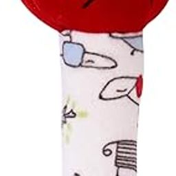 Pikipo Kitty Face Rattle Soft Toy with Squeeze Handle for Squeaky Sound (Red)-31
