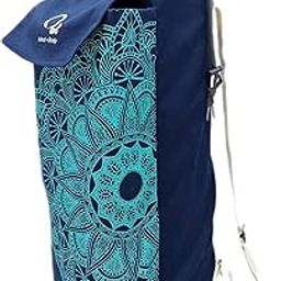 O2 Yoga Mat Bag, Blue Mandala Print, Double Straps, Double Block Style with a Spacious Pocket for 2 Blocks-image-47