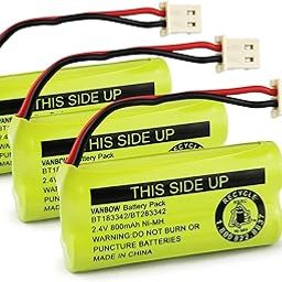 VANBOW BT183342/BT283342 2.4V 800mAh Ni-MH Battery Compatible with AT&T VTech Cordless Phone Batteries BT166342/BT266342 BT162342/BT262342 CS6709 CS6609 CS6509 CS6409 EL52100 EL50003 (Pack 3)-4