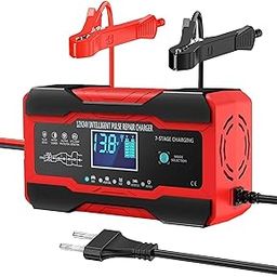 Sounce 10-Amp 12V & 24V Fully Automatic Smart Car Battery Charger: Battery Maintainer, Trickle Charger & Desulfator with Intelligent LCD Display, Advanced Repair Mode – Compatible with AGM, Gel, SLA-image-96