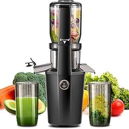 Cold Press Juicer，Slow Masticating Juicer,4.2-inch Large Bore Feed Chute， Juicer Machines Vegetable and Fruit,Easy to Clean, High Juice Yield,250W (black)-image-16