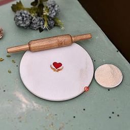 Saudeep India Semi Precious Stone Inlay Work Natural White Marble Chakla/Roti Maker/Chapati Maker/Tortilla Maker(With Mother's Love & Care Inlay Work)-picture-17