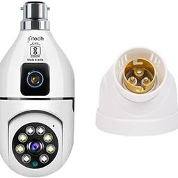 IFITech 4Mp 1920 x 1080 Dual Lens Wireless Home Security WiFi Camera with Angle Adjustable Holder|2 Megapixel Each Lens(Fixed & Ptz)|App Control,Color Night Vision|Designed for Indoor Use[2024 Model]-0